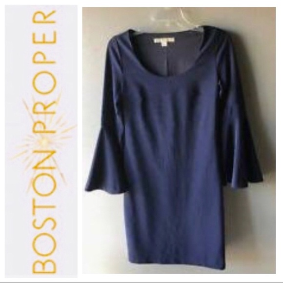BOSTON PROPER Bell Sleeve Cocktail Dress - Picture 4 of 10
